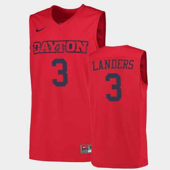 Men Dayton Flyers Trey Landers College Basketball Red Jersey 0A